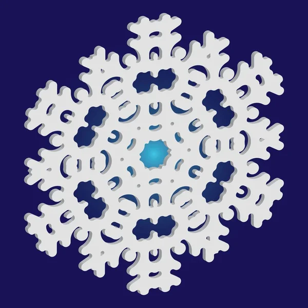 Mavi arka planda gölgesi olan sevimli bir kar tanesi..