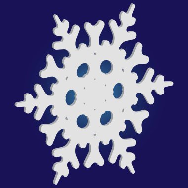 Mavi arka planda Noel kâğıdı kar tanesi.