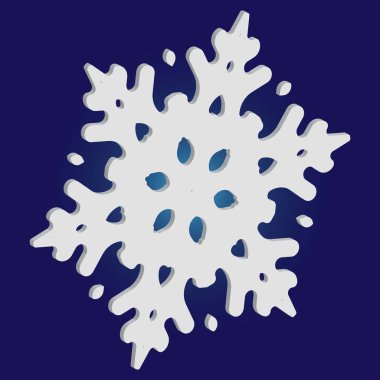 Mavi arka planda izole edilmiş kar tanesi silueti.