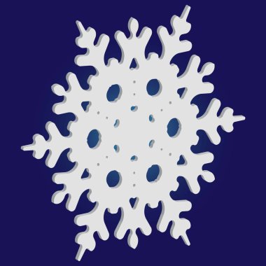 Mavi arka planda 3 boyutlu Noel kar taneleri.