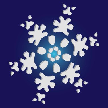 Mavi arka planda basit, güzel kar tanesi. 