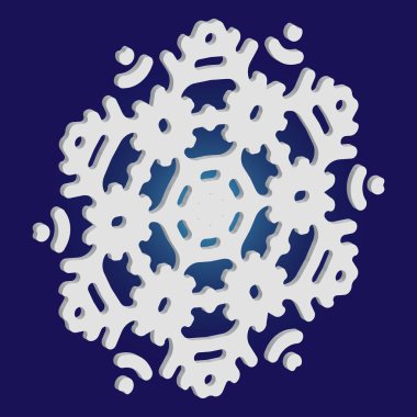 Mavi arkaplanda yalıtılmış düşen kar tanesi.