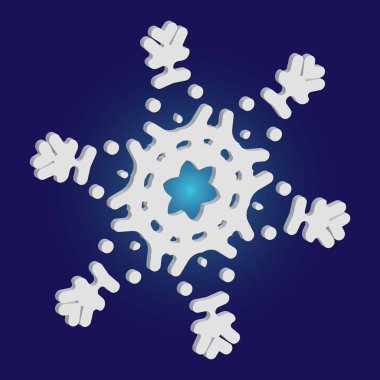 Mavi arkaplanda yalıtılmış düşen kar tanesi.