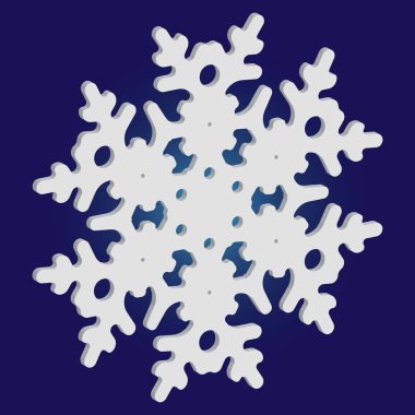 Mavi arkaplanda basit bir Noel kar tanesi.