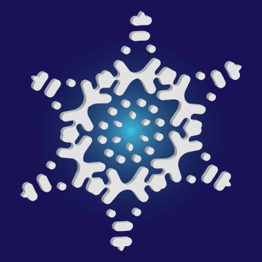 Mavi arkaplanda yalıtılmış düşen kar tanesi.