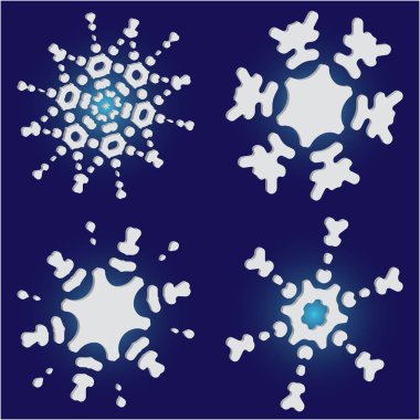 Mavi arka planda 3 boyutlu Noel kar taneleri.. 