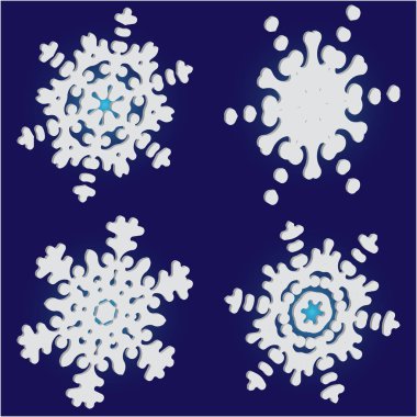 Mavi arka planda basit, güzel kar taneleri.. 