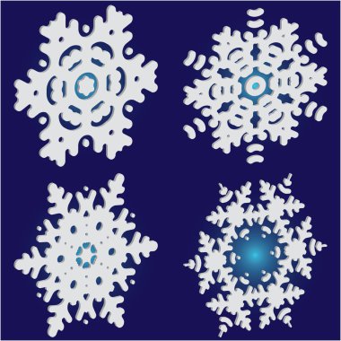 Mavi arka planda basit Noel kar taneleri.. 