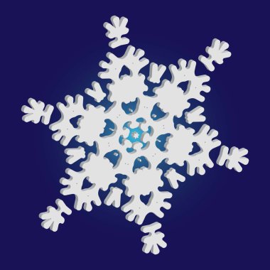 Mavi arkaplanda yalıtılmış düşen kar tanesi.