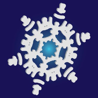 Mavi arkaplanda yalıtılmış düşen kar tanesi.