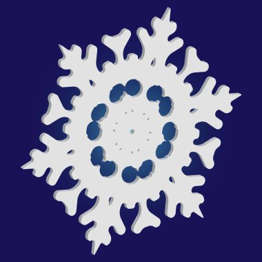 Mavi arka planda izole edilmiş kar tanesi silueti.