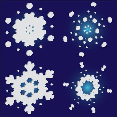 Mavi arka planda basit, güzel kar taneleri.. 