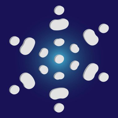 Mavi arkaplanda gölgesi olan basit bir kar tanesi.