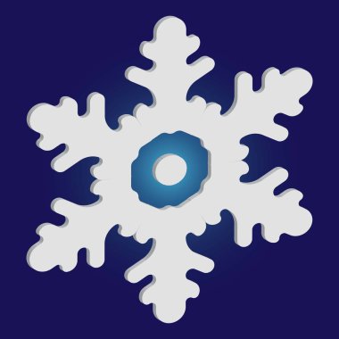 Mavi arka planda Noel kâğıdı kar tanesi.