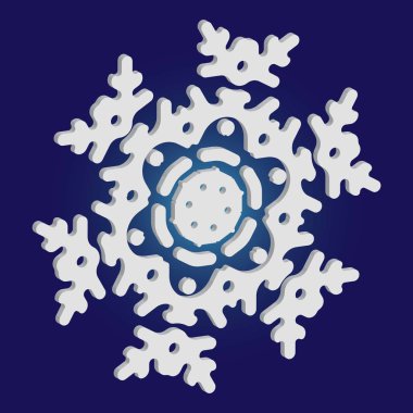 Mavi arkaplanda yalıtılmış düşen kar tanesi.