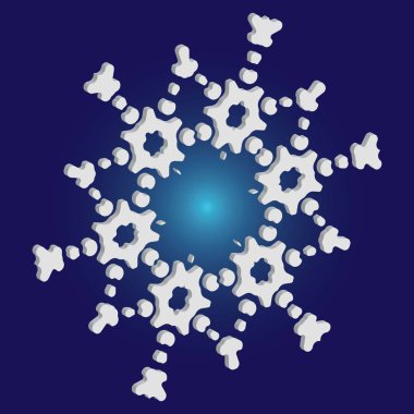 Mavi arka planda Noel kâğıdı kar tanesi.