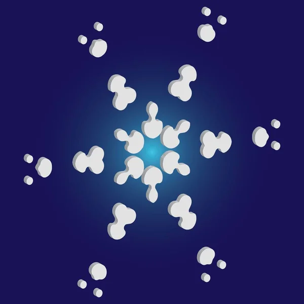 Semplice fiocco di neve di Natale su sfondo blu . — Vettoriale Stock