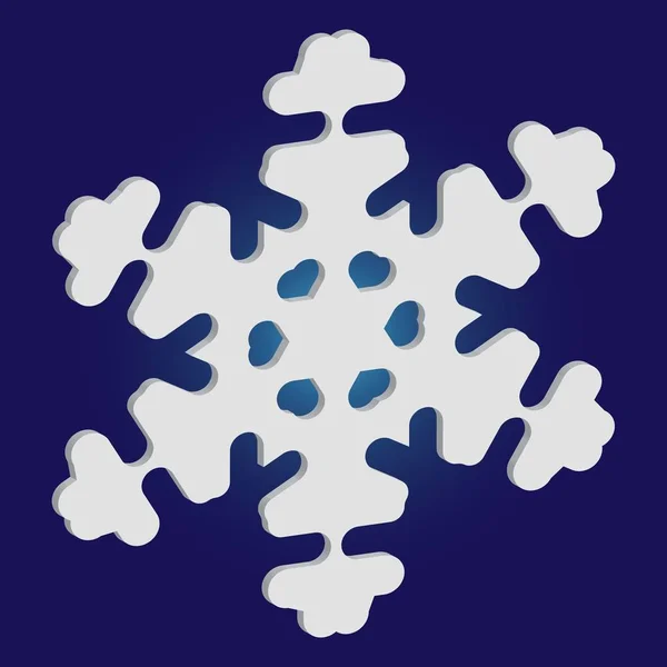 Isolato caduta fiocco di neve su sfondo blu . — Vettoriale Stock