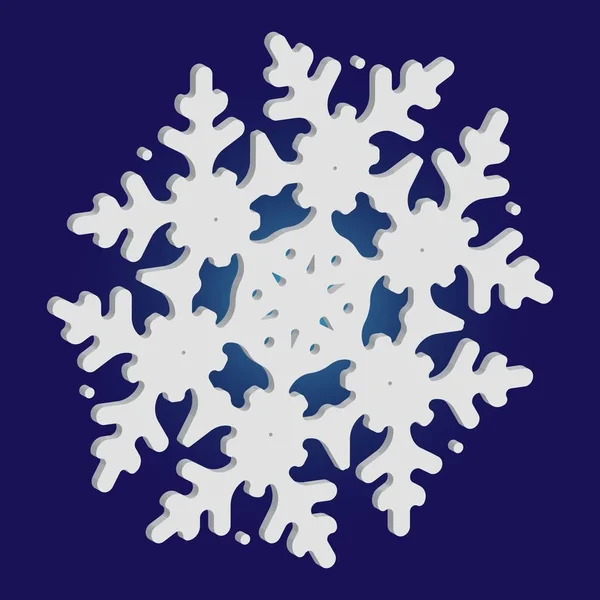 Різдвяний паперовий сніжинка на синьому фоні . — стоковий вектор
