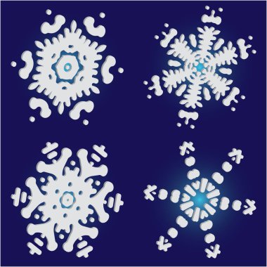 Mavi arka planda 3 boyutlu Noel kar taneleri.. 