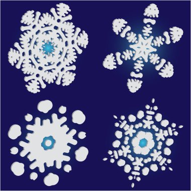 Mavi arka planda basit Noel kar taneleri.. 