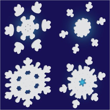 Mavi arka planda basit, güzel kar taneleri.. 