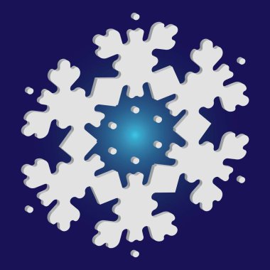 Mavi arka planda Noel kâğıdı kar tanesi.