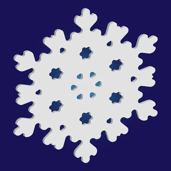 Рождество вырезать 3d снежинки на голубом фоне . — стоковый вектор