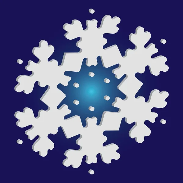 Vánoční papír sněhová vločka na modrém pozadí. — Stockový vektor