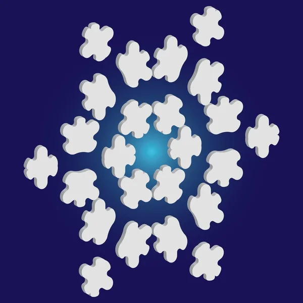 Carta tagliata fiocco di neve isolato su sfondo blu . — Vettoriale Stock