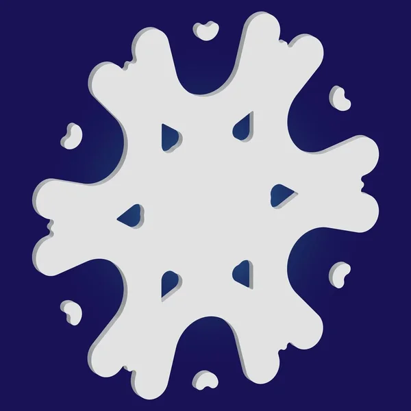 Isolated falling snowflake on blue background. — Stock Vector