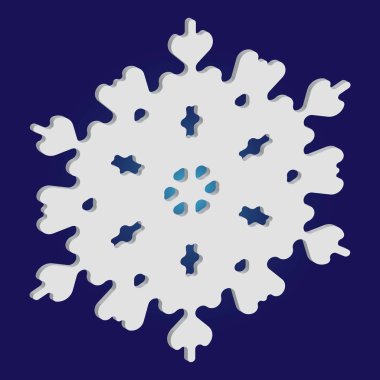 Mavi arka planda 3 boyutlu Noel kar taneleri.