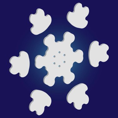 Mavi arka planda Noel kâğıdı kar tanesi.