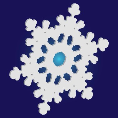 Mavi arkaplanda yalıtılmış düşen kar tanesi.