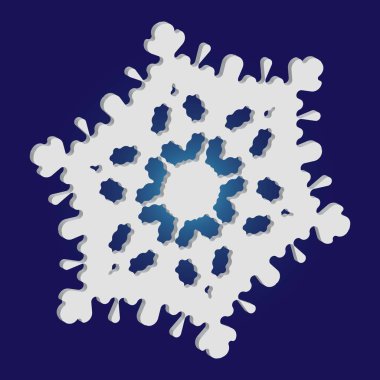 Mavi arkaplanda basit bir Noel kar tanesi.