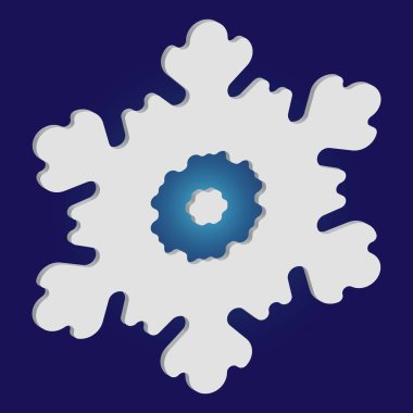 Mavi arka planda basit, güzel kar tanesi. 