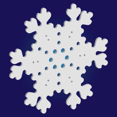 Mavi arka planda izole edilmiş kar tanesi silueti.
