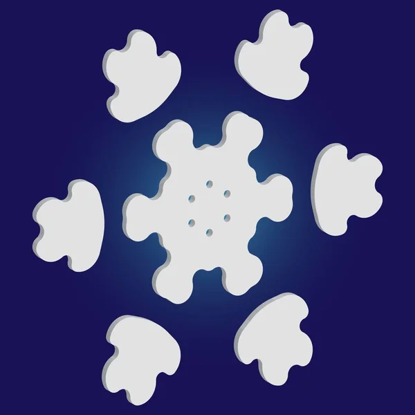 Floco de neve de papel de Natal em fundo azul . — Vetor de Stock