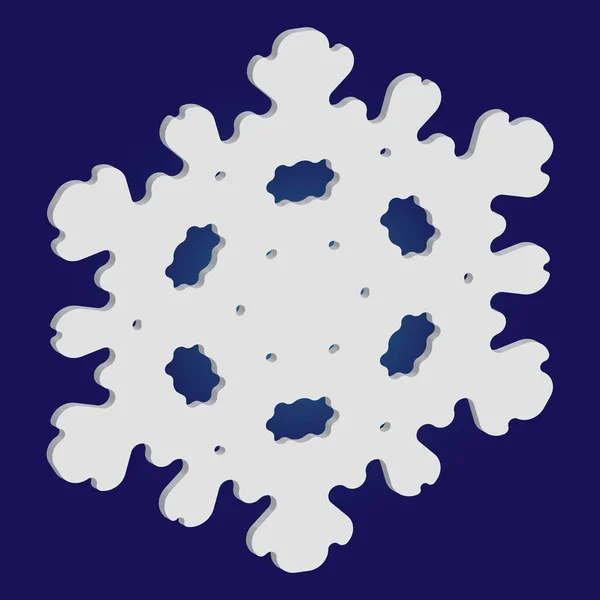 Isolerad siluett av snöflingor på blå bakgrund. — Stock vektor