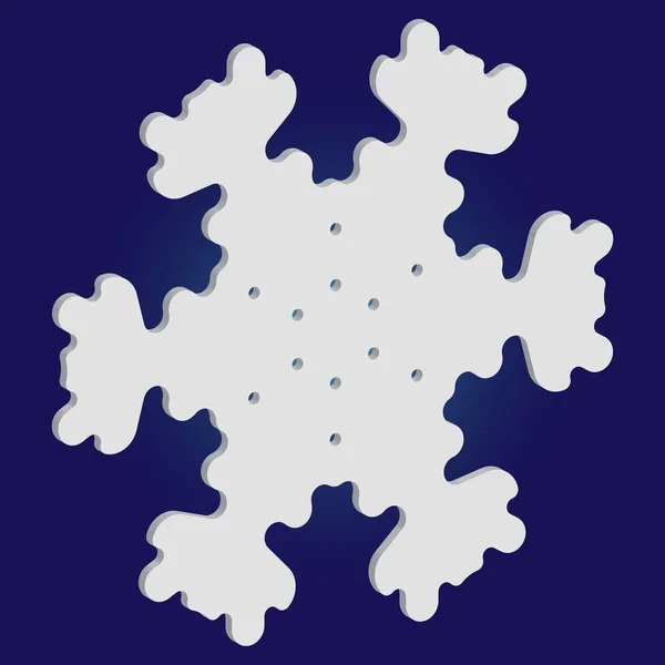 クリスマスカット｜3D雪片上の青の背景. — ストックベクタ