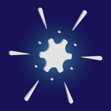 Mavi arka planda gölgesi olan sevimli bir kar tanesi..