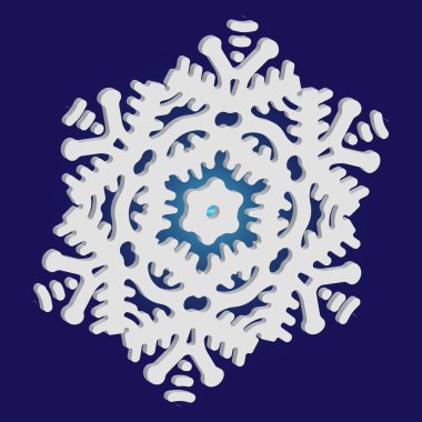 Mavi arkaplanda yalıtılmış düşen kar tanesi.