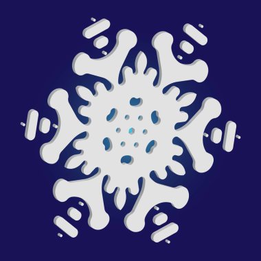 Mavi arkaplanda basit bir Noel kar tanesi.