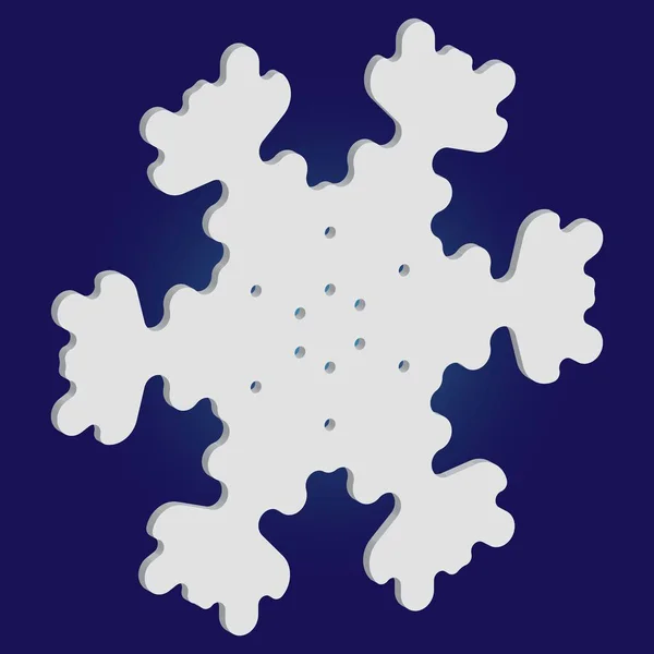 Jednoduché, krásné sněhové vločky na modrém pozadí. — Stockový vektor