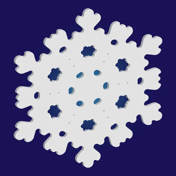 Copo de nieve de papel de Navidad sobre fondo azul . — Vector de stock