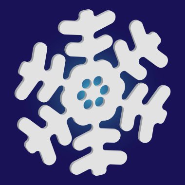 Mavi arka planda izole edilmiş kar tanesi silueti.