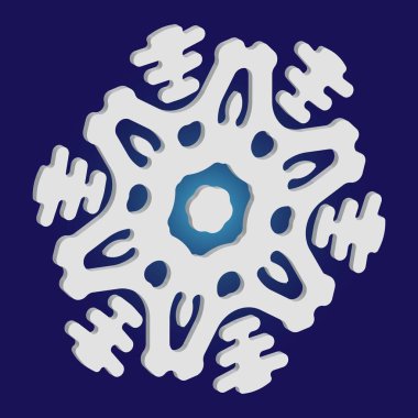 Mavi arka planda gölgesi olan sevimli bir kar tanesi..