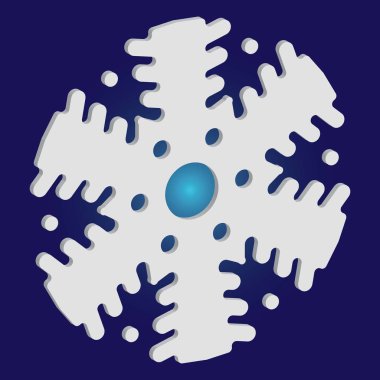 Mavi arka planda gölgesi olan sevimli bir kar tanesi..