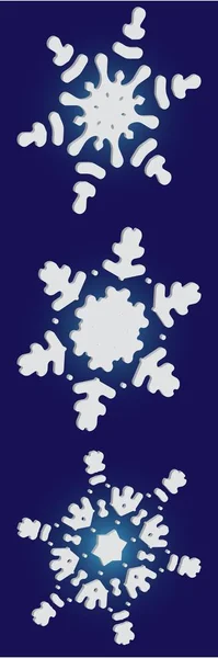 Niedliche Schneeflocke mit Schatten auf blauem Hintergrund. — Stockvektor