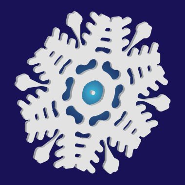 Mavi arka planda Noel kâğıdı kar tanesi.